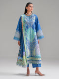 Azure Paisley Embroidered Three-Piece Lawn Suit