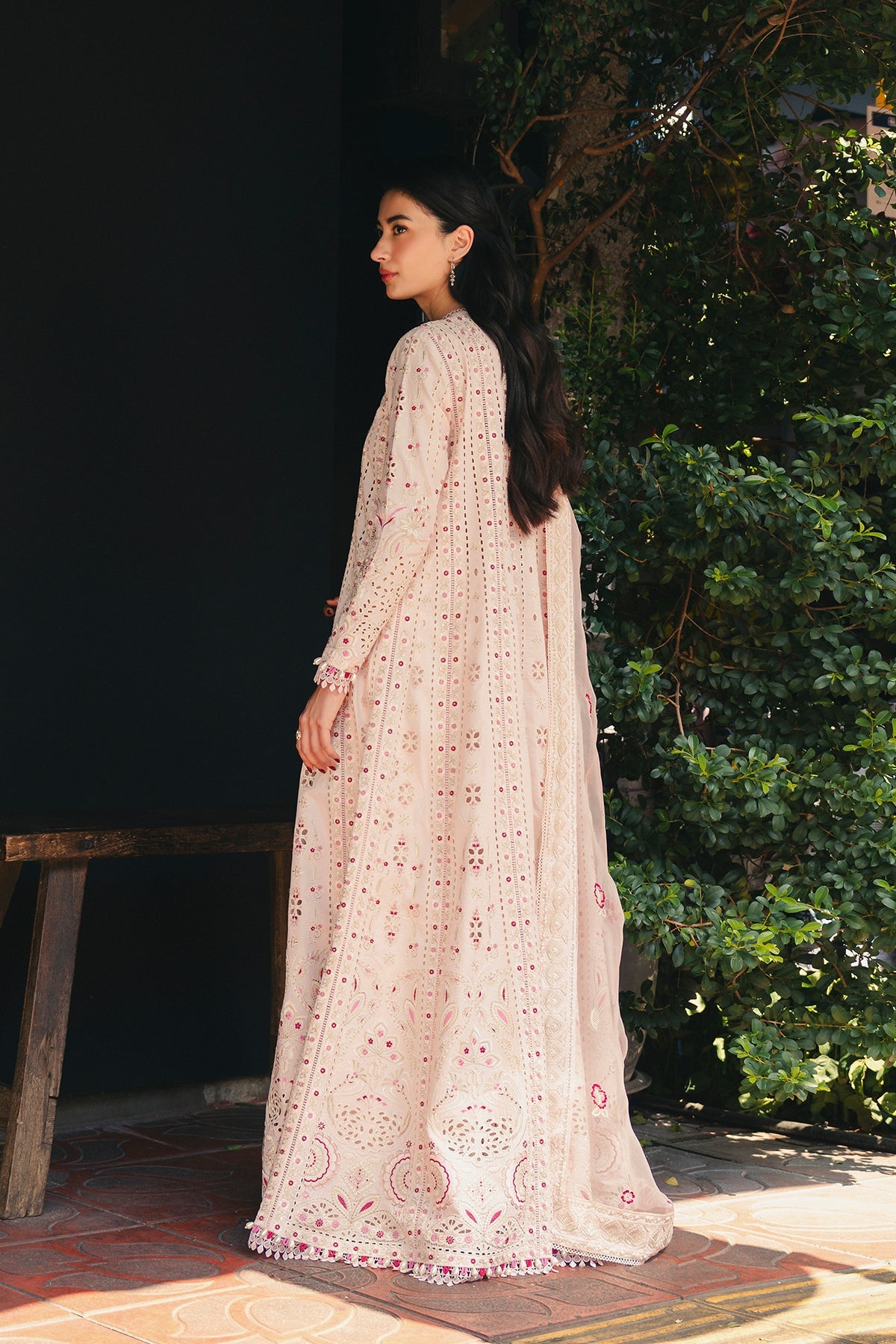 Blush Pink Embroidered Kalidaar Luxury Ensemble