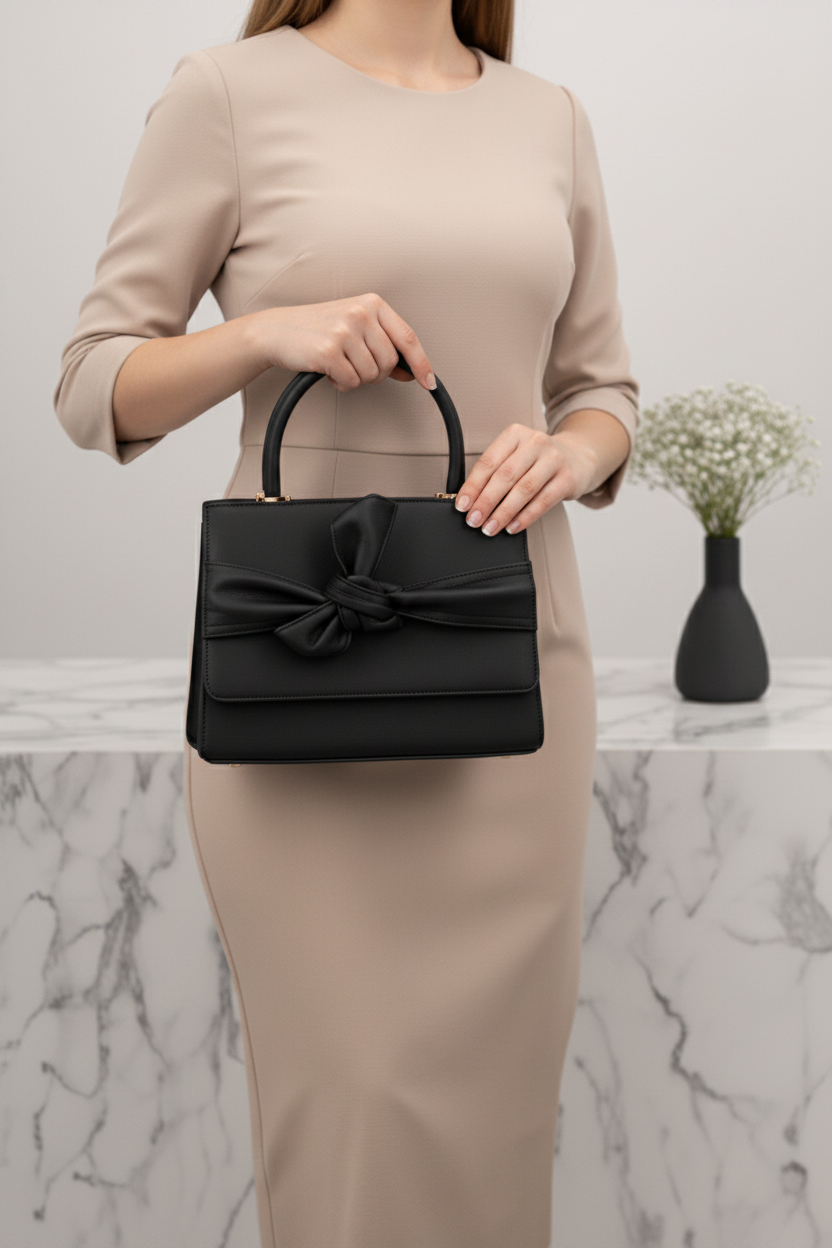 Elegant Bow-Knot Mini Handbag – Chic Square Satchel