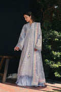 Lavender Mist Embroidered Three-Piece Luxury Ensemble